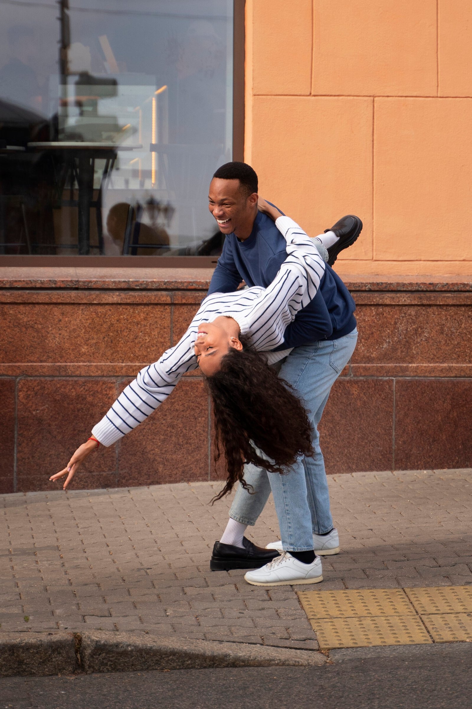 amateur couple dancing salsa together